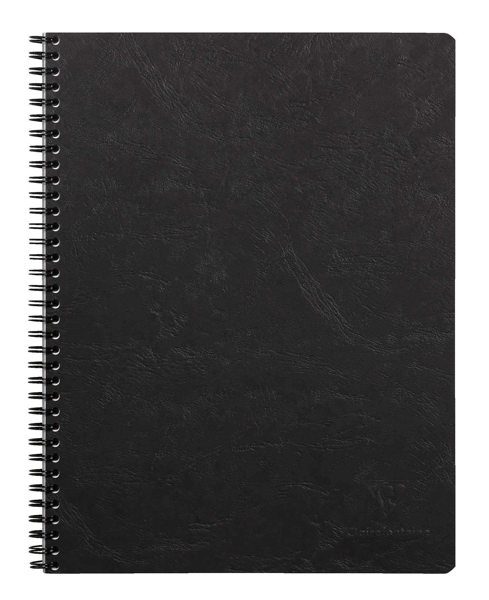 Clairefontaine 782561C - Cuaderno de espiral (A4, 22, 5 x 29, 7 cm, 160 páginas, rayas, papel Clairefontaine blanco, 90 g, tapa de tarjeta laminada, grano piel, colección Age Bag