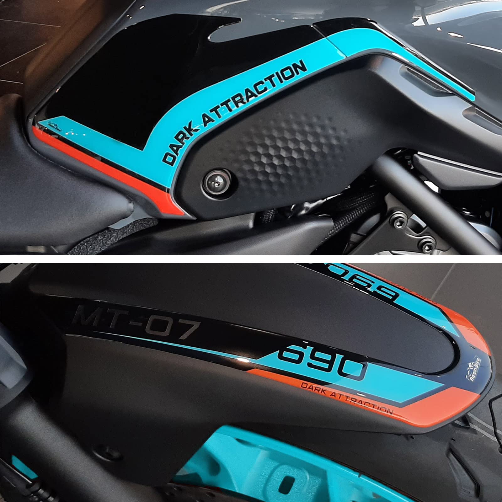BIKE-label Protector de pintura 3D compatible con Yamaha MT-125 Cyan