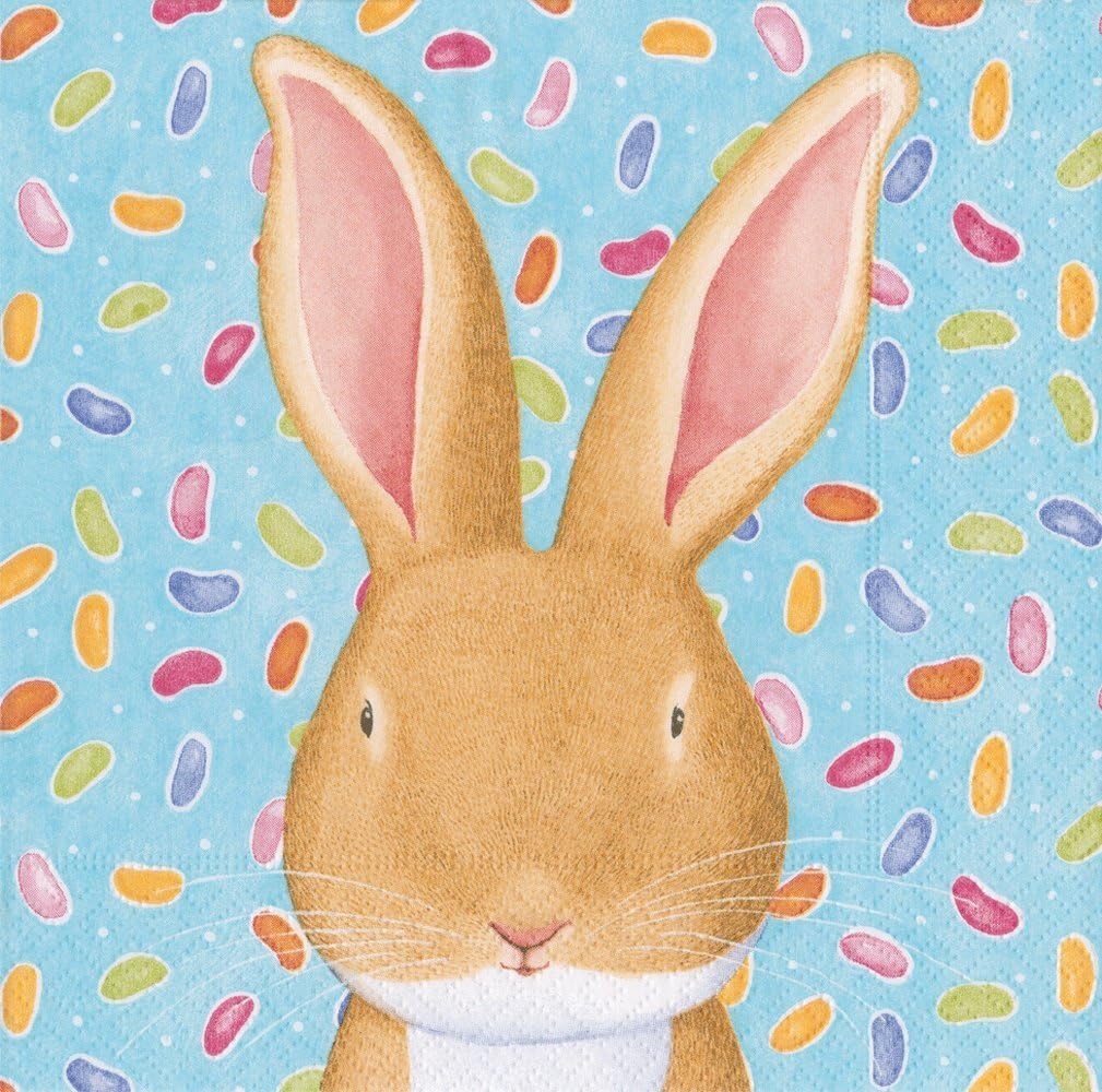 Caspari Wabbit Paper Luncheon Napkins, Blue, Pack of 20 Amazon.co.uk