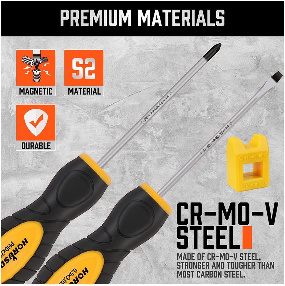 58-piece Magnetic Screwdriver Set with Toolbox, HORUSDY Professional Screwdriver Set Include Slotted | Phillips | Pozidriv | Hexagon | Torx | Square and Magnetizer demagnetizer, Tools for Men : Tools & Home Improvement