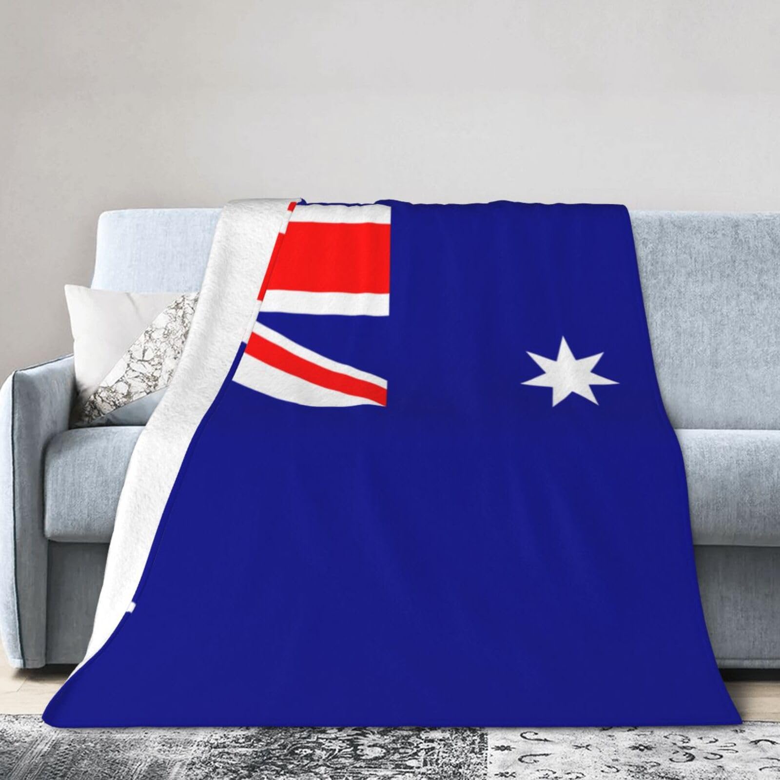QHZLY Australian flag Flannel Fleece Blanket 50"x40" Winter Lightweight Soft Warm Throw for Bed Sofa Camping Travel