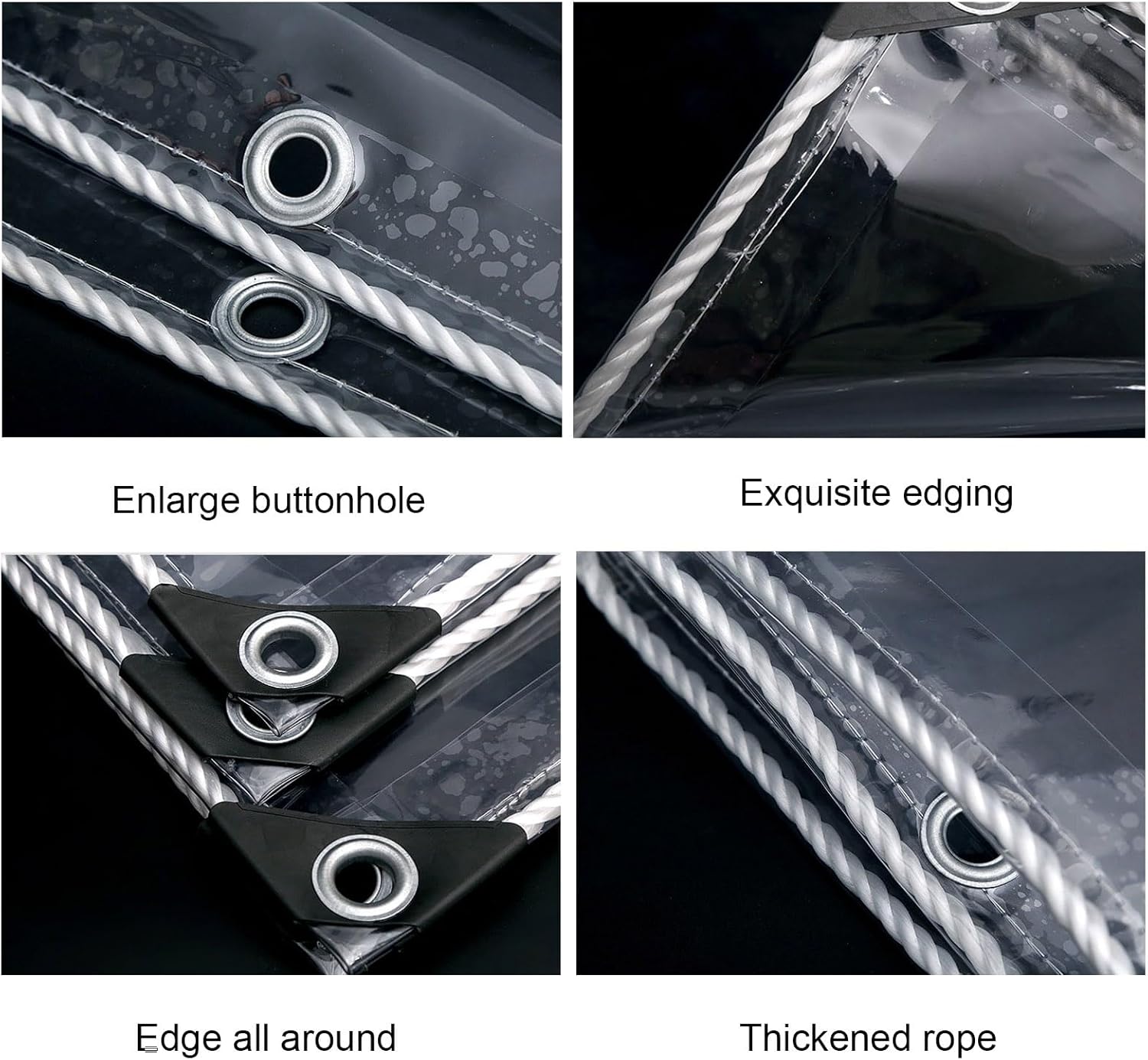 Clear Tarps with Metal Grommets, Plant Cover Transparent Tarpaulin, Rip and Tear Resistant, Waterproof Tarp PVC Tarpaulin for Patio(2 * 1.5m(6.6 * 4.9ft))