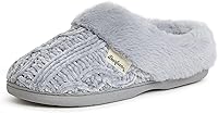Dearfoams Women's Claire Textured Knit Clog Slippers: Memory Foam Comfort, Indoor/Outdoor, Machine Washable