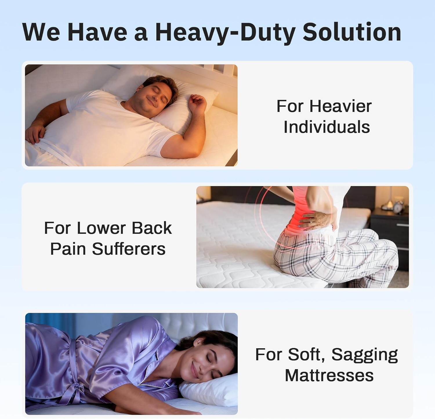 Extra Firm Mattress Topper King Size 3 Inch High-Density Bed Topper Back Pain Relief, Non-Slip Design, CertiPUR-US Certified, 80"x76", Black