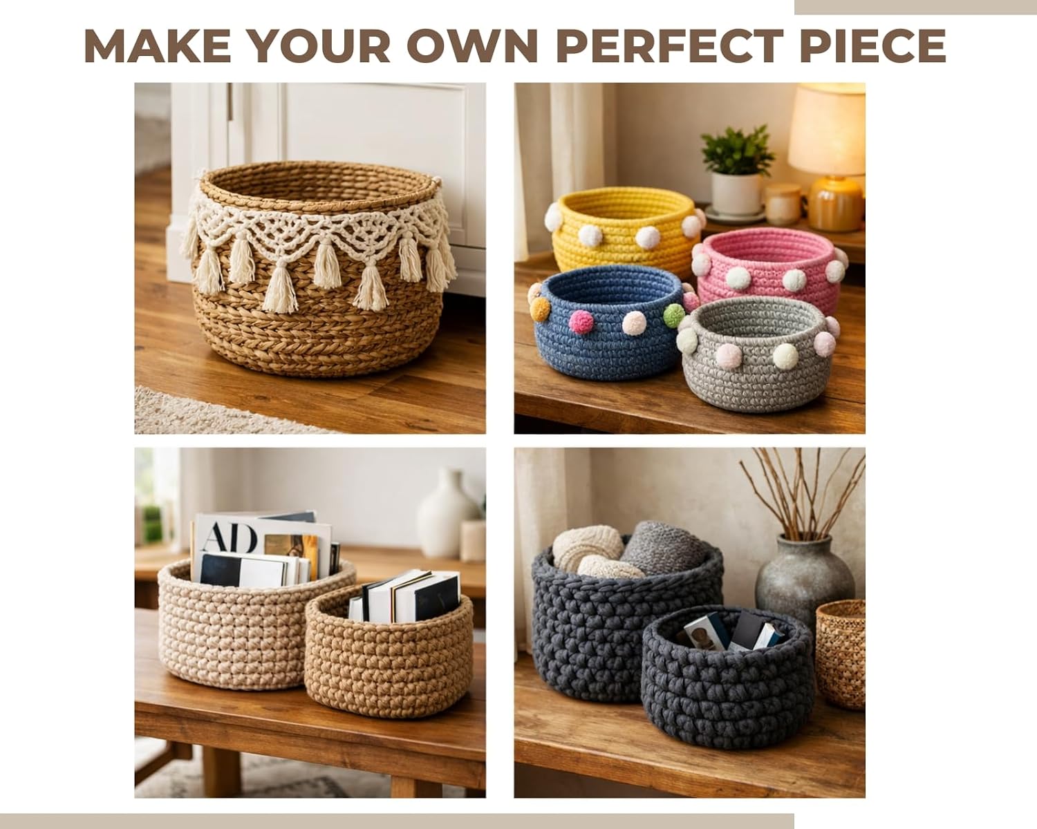 DS. DISTINCTIVE STYLE 5Pcs Wooden Basket Bottom for Crochet, Wood Base for Basket Weaving Supplies Knitting Craft