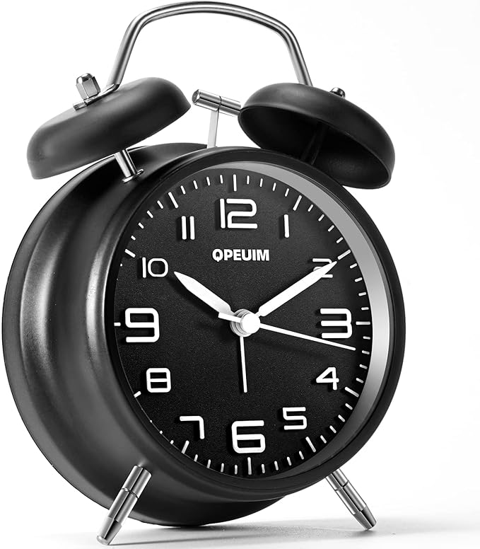 QPEUIM Alarm Clock 4 inches Alarm Clocks Analog Clock Loud