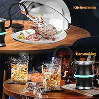 Vista 3 de Kit de ahumador de cóctel de whisky, chips de madera de 4 sabores, 3 niveles de salida de humo, fumadores a la antigua, juego de ahumar bebida