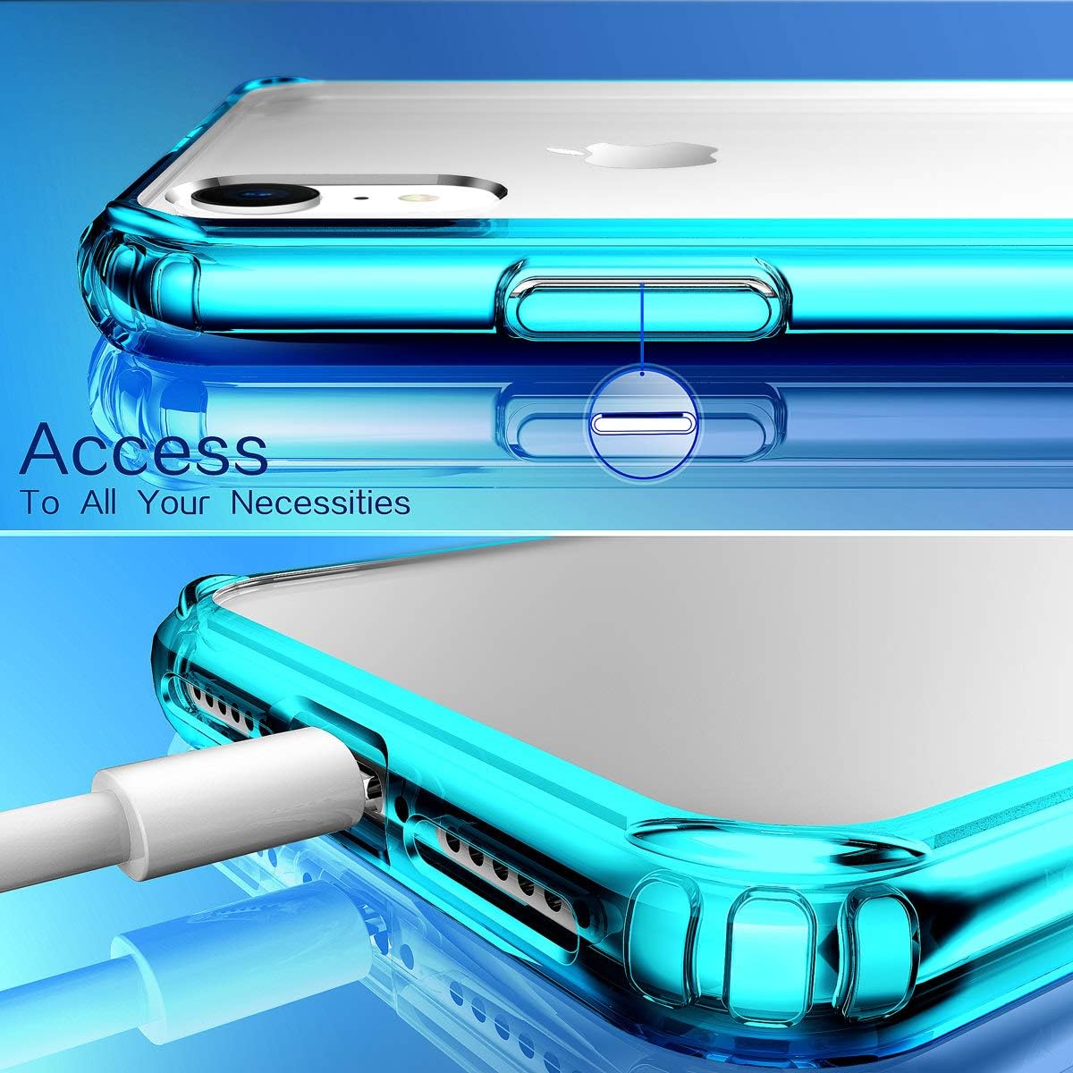 Mkeke Compatible with iPhone Xr Case,Clear Anti-Scratch Shock Absorption Cases for 6.1 Inch (Green)