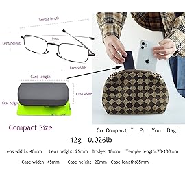 HIGHLIKE 3-Pack Hard Cases Folding Reading Glasses, Pocket Wallet Purse Compact Spring Hinge Readers, Transparent Clear Lens Black Gunmetal Blue 2.0 x