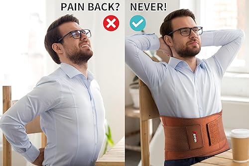 Miniatura 16 de Soporte de espalda de tamaño extra grande para dolor de espalda inferior (XXXL) Negro -,Rosa,Marrón,Gris