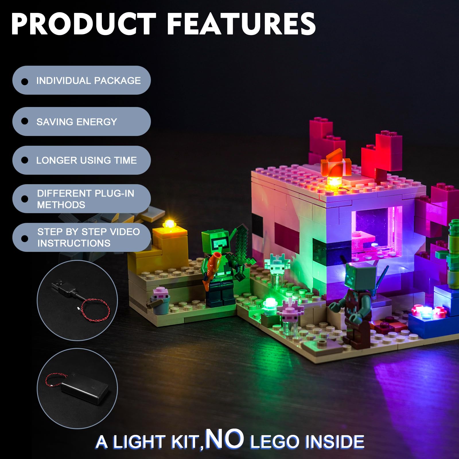 Amazon.com: BrickBling 燈套組相容於Lego The Axolotl House 21247