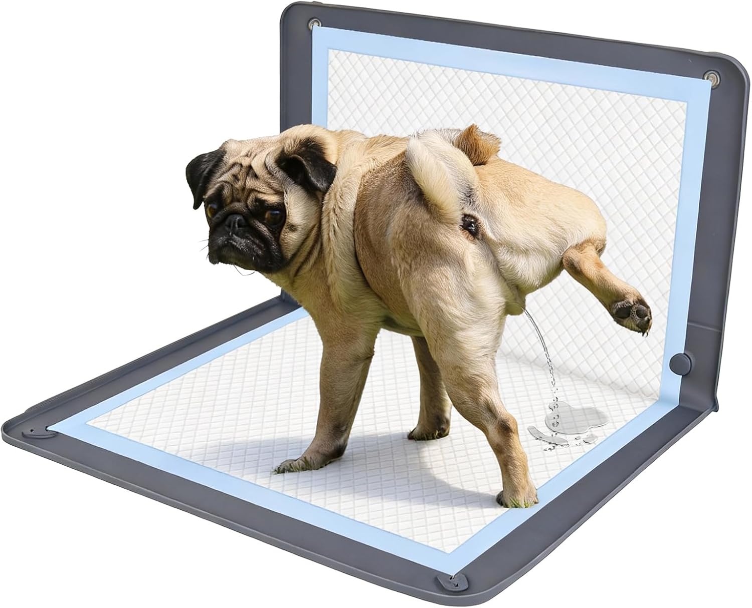 Pee Pad Holder for Dogs, 25.5” x 35” Silicone Dog Puppy Pad Holder, Non-Slip Rubber Mat with Raised Edges to Reduce Mess, Versatile Pee Pad Tray for Male & Female Dog Indoor Potty Training