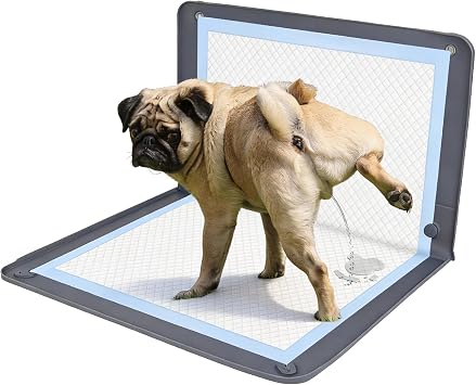 Pee Pad Holder for Dogs, 25.5 x 35 Silicone Dog Puppy Pad Holder, Non-Slip Rubber Mat with Raised Edges to Reduce Mess, Versatile Pee Pad Tray for Male & Female Dog Indoor Potty Training
