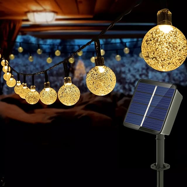 Auting Solar String Light Outdoor, Solar Fairy Light Warm White 60 LED 36ft 11m 8 Modes Solar Fairy Lights Outside / Indoor Lights Lighting for Garden, Trees, Patio, Christmas, Parties