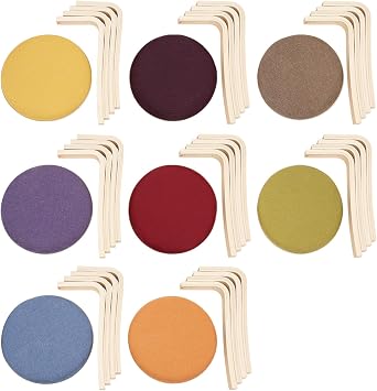 Stackable Round Stools Set of 8 Stacking Wooden Stool Round Bar Stool with Cushioned Seat &Non-Slip Mats Breakfast Dining Seats Kitchen Dining Chair for Home Kitchen Backyard Office Pub