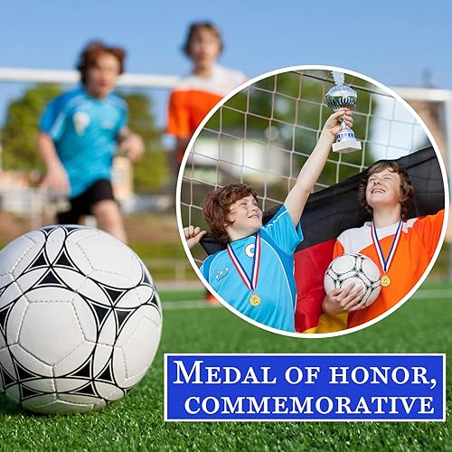 Miniatura 4 de Jexine Medallas de fútbol de 36 piezas para niños, estilo olímpico, medallas de oro con cintas, trofeo de fútbol de metal a granel para equipos