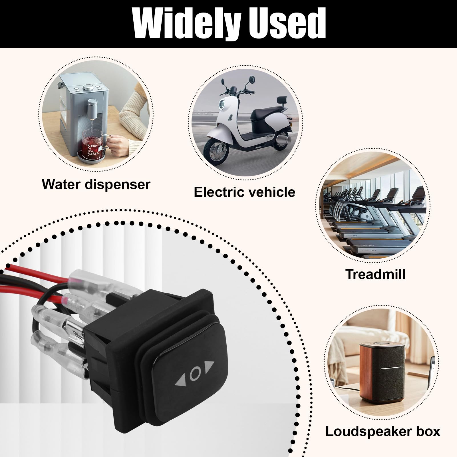Interruttore a Bilanciere Impermeabile 20A 12V Cc Con Cavo Da 15 Cm, Interruttore a Bilanciere a 6 Pin Con Inversione Di Polarità On-off-On, Impermeabile E Antigraffio, Adatto per Elettrodomestici