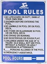 ICObuty Pool Safety Signage Flex Banner Pool Rules Sign (24x36 Inch)