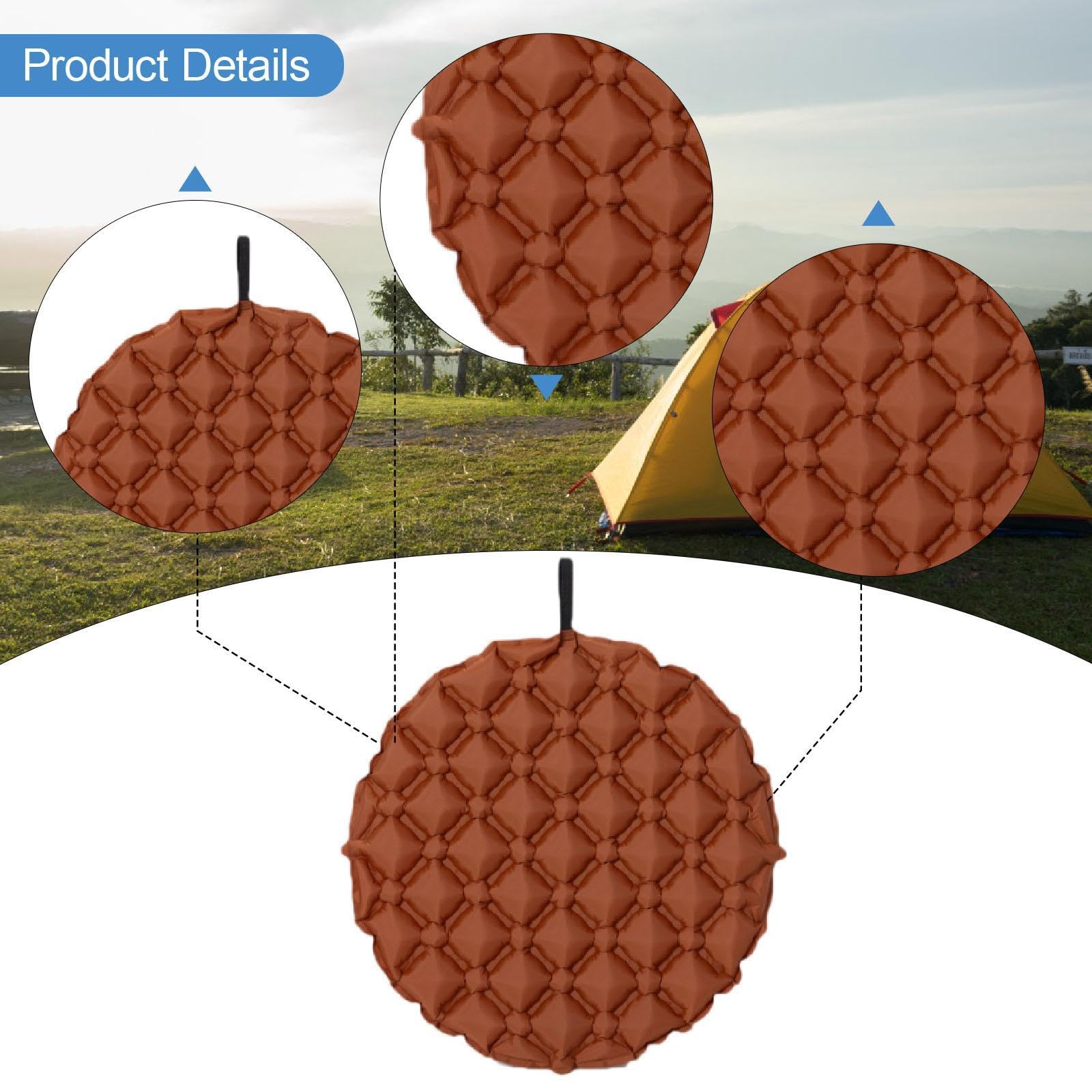 Menolana Inflatable Seat Cushion Sit Mat Pad Portable Office Chair Pad for Stadium Airplane Outdoor Sports Boating Picnics, Red Brown
