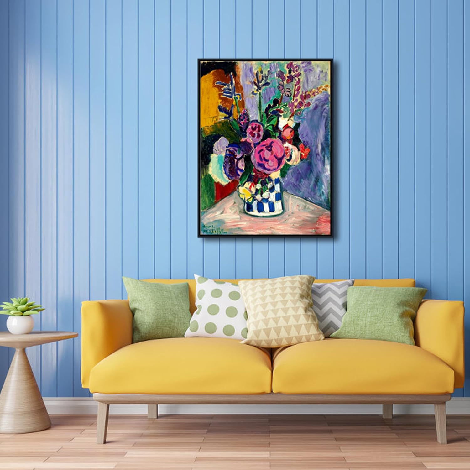 Wieco Art Large Black Framed Canvas Wall Art Still Life of Peonies in a Vase 1907 by Henri Matisse Abstract Canvas Prints Art Pictures for Wall Decor and Home Office Decorations