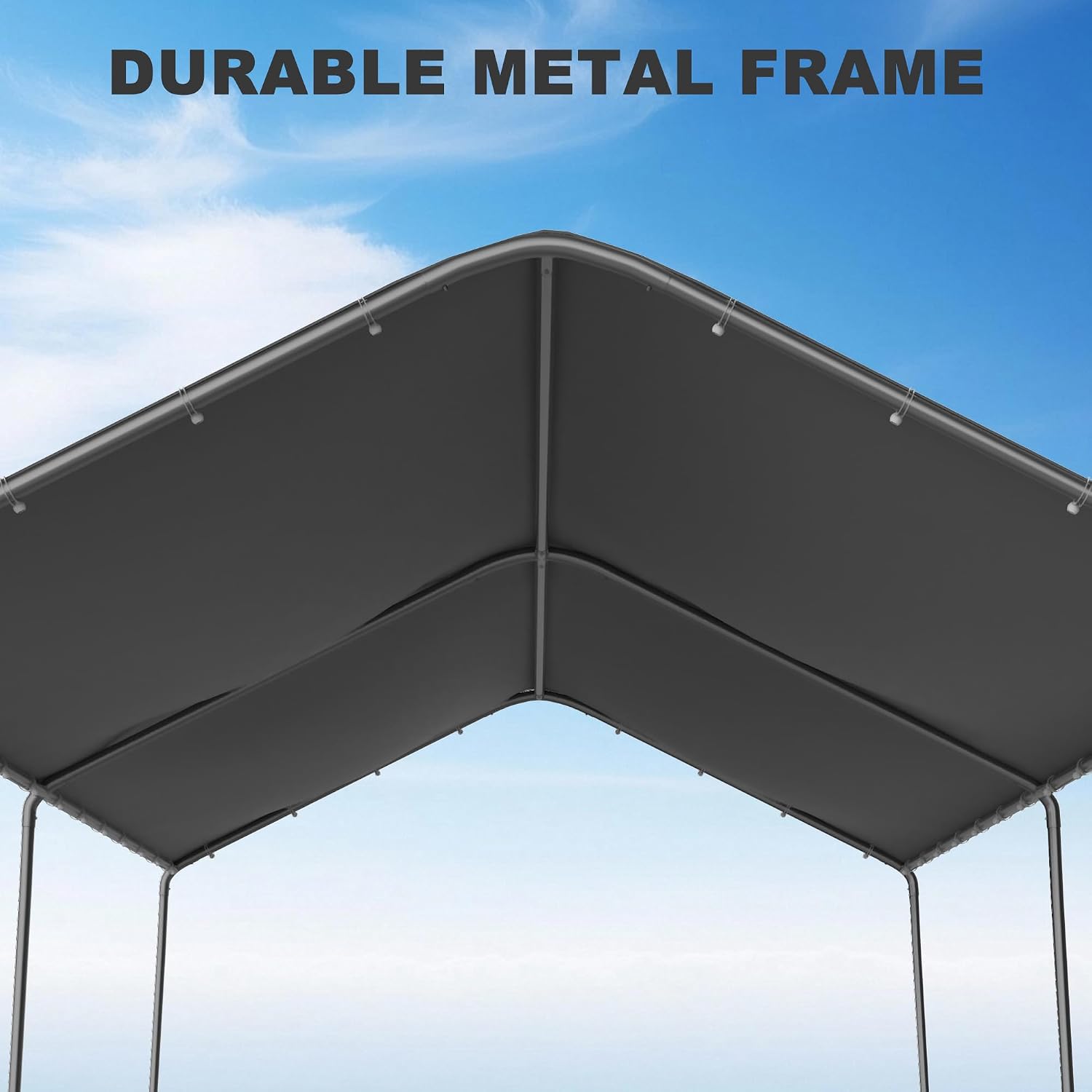 10 x 20 FT Carport Heavy Duty, Portable Garage Canopy Outdoor, Galvanized Car Canopy for Car Garage Shelter Tent Party Tent with Anchor Kit (Grey)