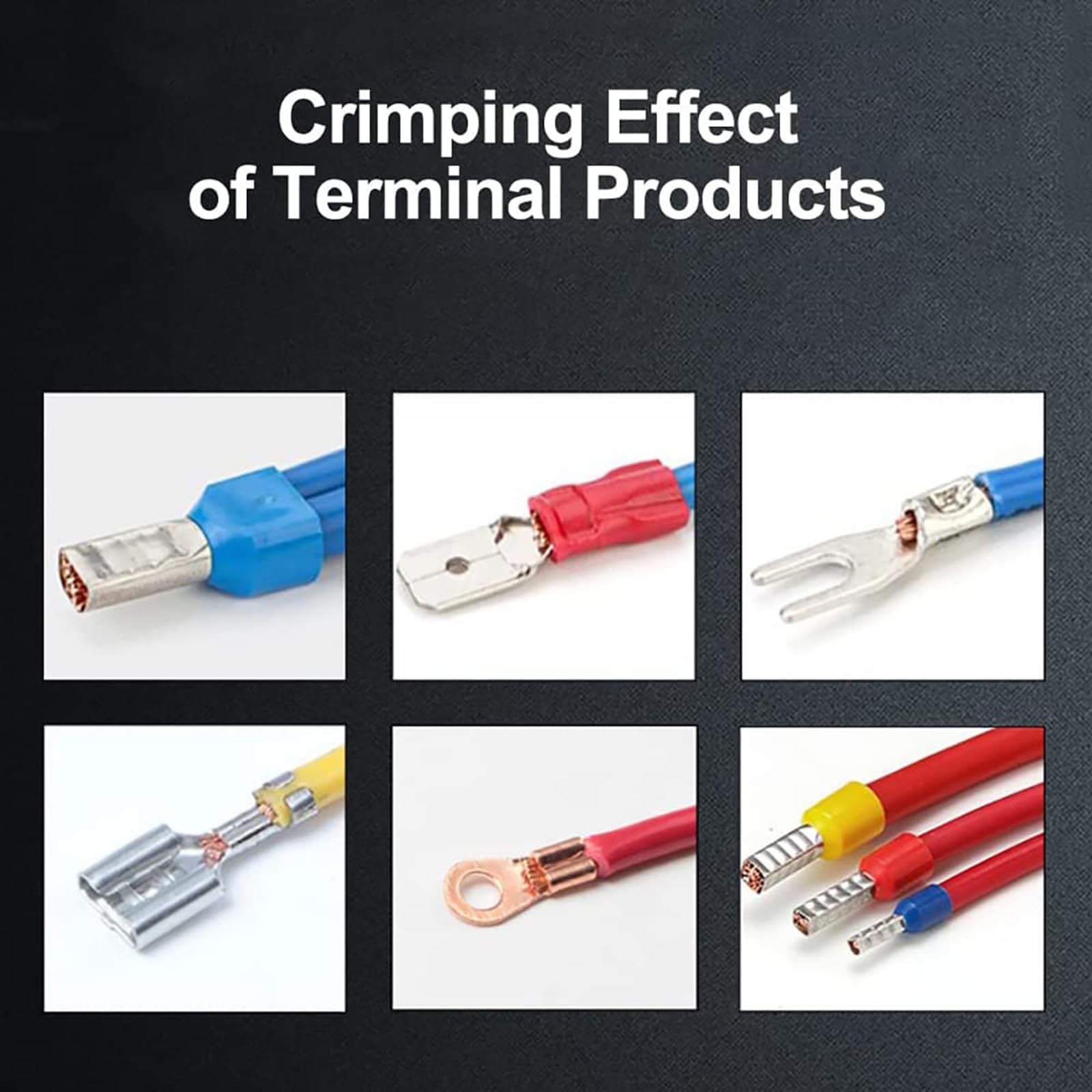 Pneumatische Crimpzange, Drahtklemmen-Crimpmaschine, 1,3 T Ausgang, Crimps bis zu 16 mm², mit 4 Schneideisen & Pedalschalter für Verschiedene Terminals
