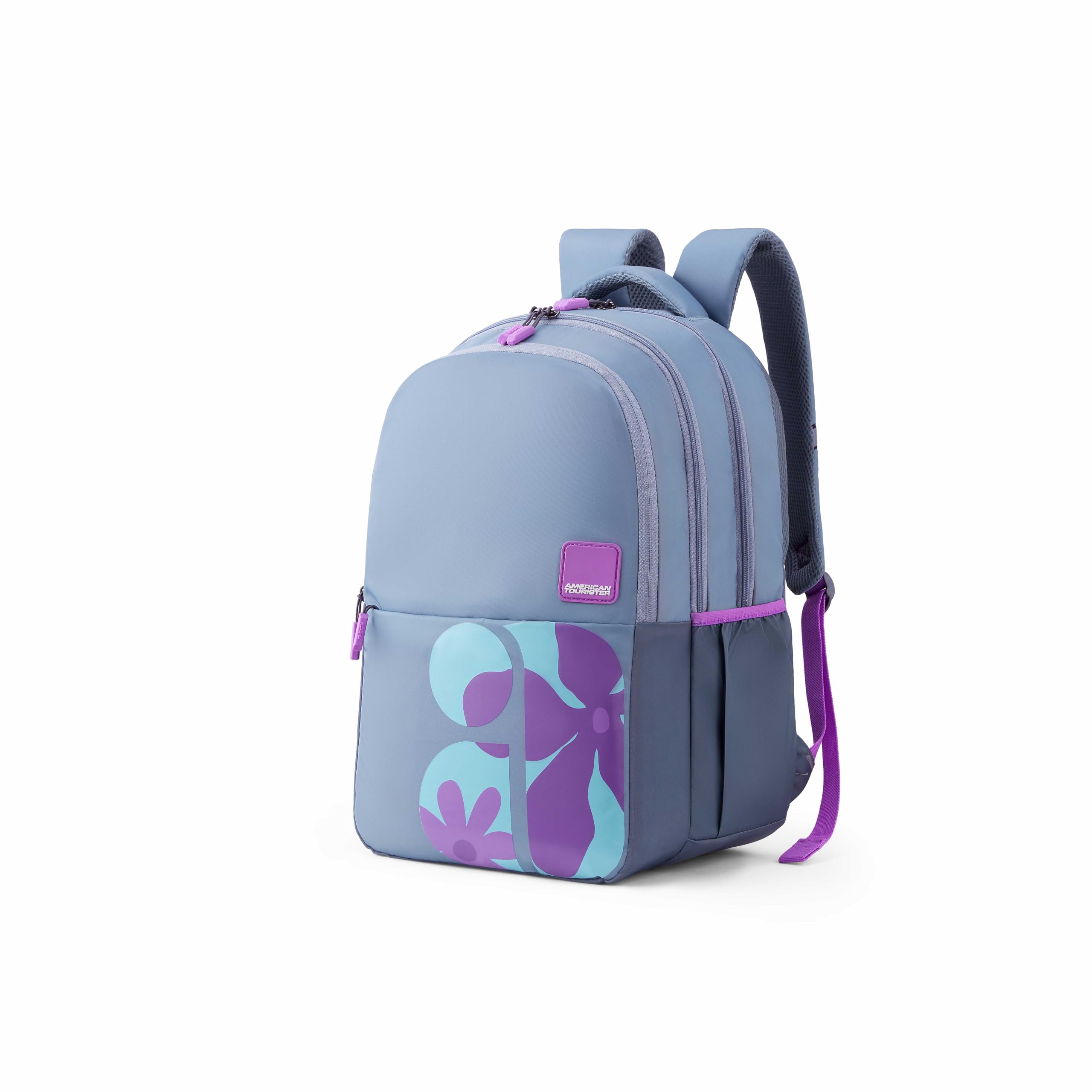 American Tourister Lit | 36 Ltrs | 3 Compartments | Bottle Pocket | Ergonomic Padded Back Panel & Shoulder Straps | Secondary School Backpack | 1 Year International Warranty | Greenish Grey
