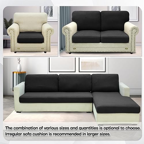 Miniatura 6 de ZNSAYOTX Fundas elásticas individuales para cojines de sofá, fundas de asiento de repuesto suave, patrón único, protector de muebles con parte