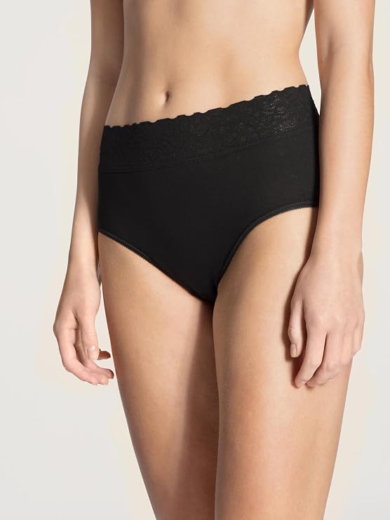 Calida Women's Cotton Midi Briefs, High Waist Underwear | Iconics Line | 100% Soft Cotton