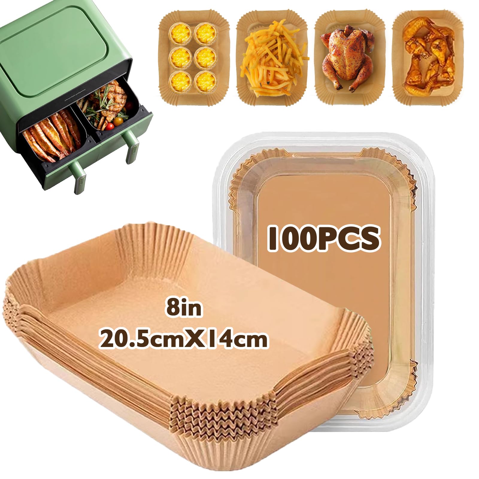 Air Fryer Parchment Paper Liners For Ninja SP151 – 100PCS Pre-Cut Sheets, Non-Stick & Heat Resistant