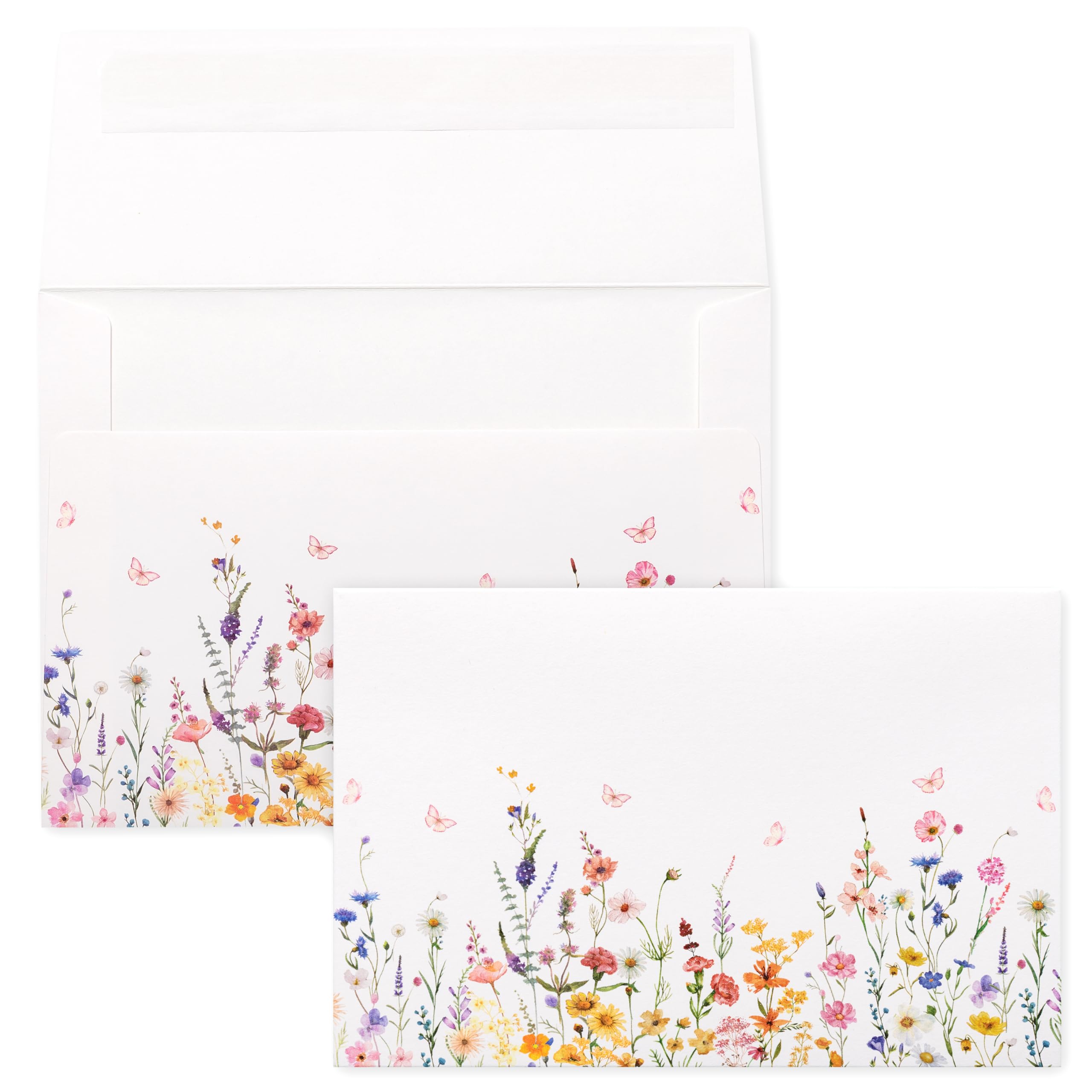 Crisky Floral Blank Cards and Envelopes 4x6, 50 Pack Thank You Note Cards Bulk for Wedding, Bridal Shower, Baby Shower, Birthday Party Decoration