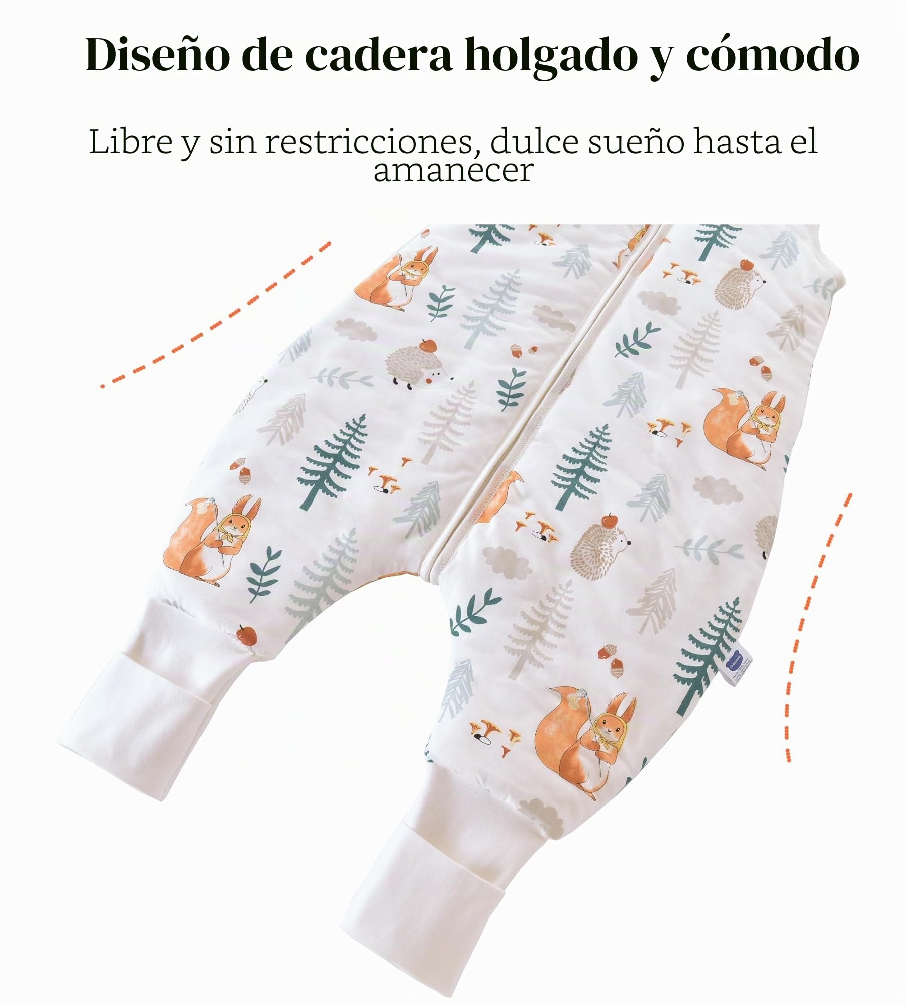 Chilsuessy Pack de 2 sacos de dormir para bebé con piernas 1,5 tog Saco de dormir 100% algodón Saco de dormir para todo el año con pies Saco de dormir para bebé Niños, 1,5 tog Ardilla + Oso pardo
