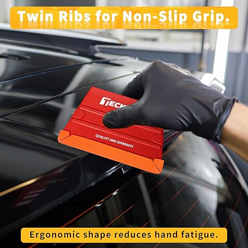 Vista 68 de Teckwrap - Escobilla de goma, fieltro y plástico de 4 pulgadas para calcomanías de vinilo para automóviles, herramienta de aplicación 1pcs Azul