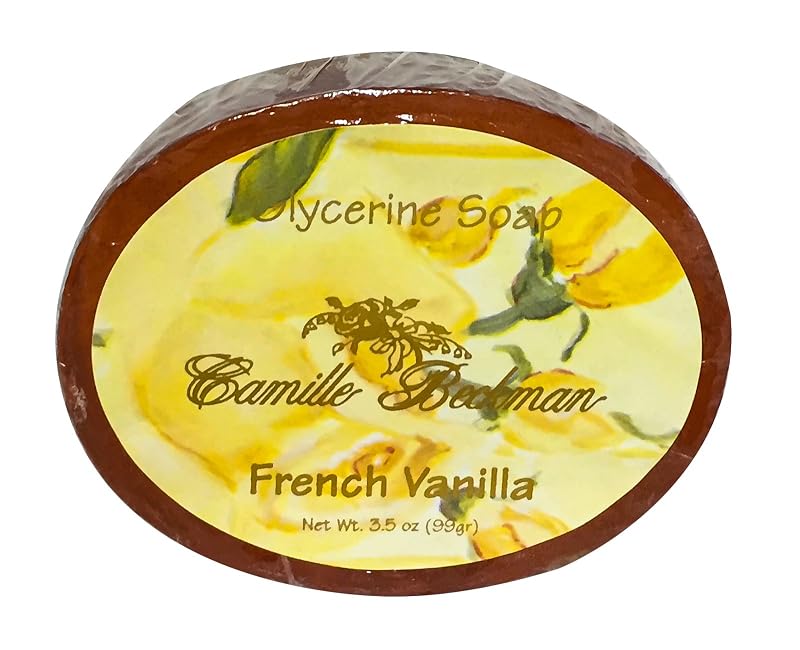 Sabonete em barra de glicerina Camille Beckman French Vanilla para rosto e corpo, 99 g