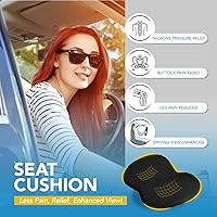 Vista 3 de kingphenix Cojín de asiento de coche de cuña: cojín de espuma viscoelástica para asiento de coche para conductor de asiento de automóvil, alivio