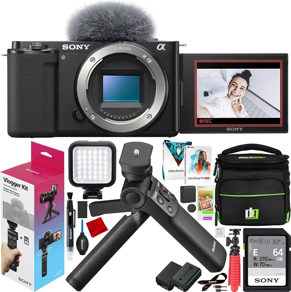 SONY ZV-E10　スターターキット Sony Alpha ZV-E10 APS-C (Black) with 11mm F1.8 Lens and