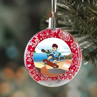 PrintedPerfection.com Personalized Name That Toon Skateboarder - Male Christmas Snow Globe Ornament