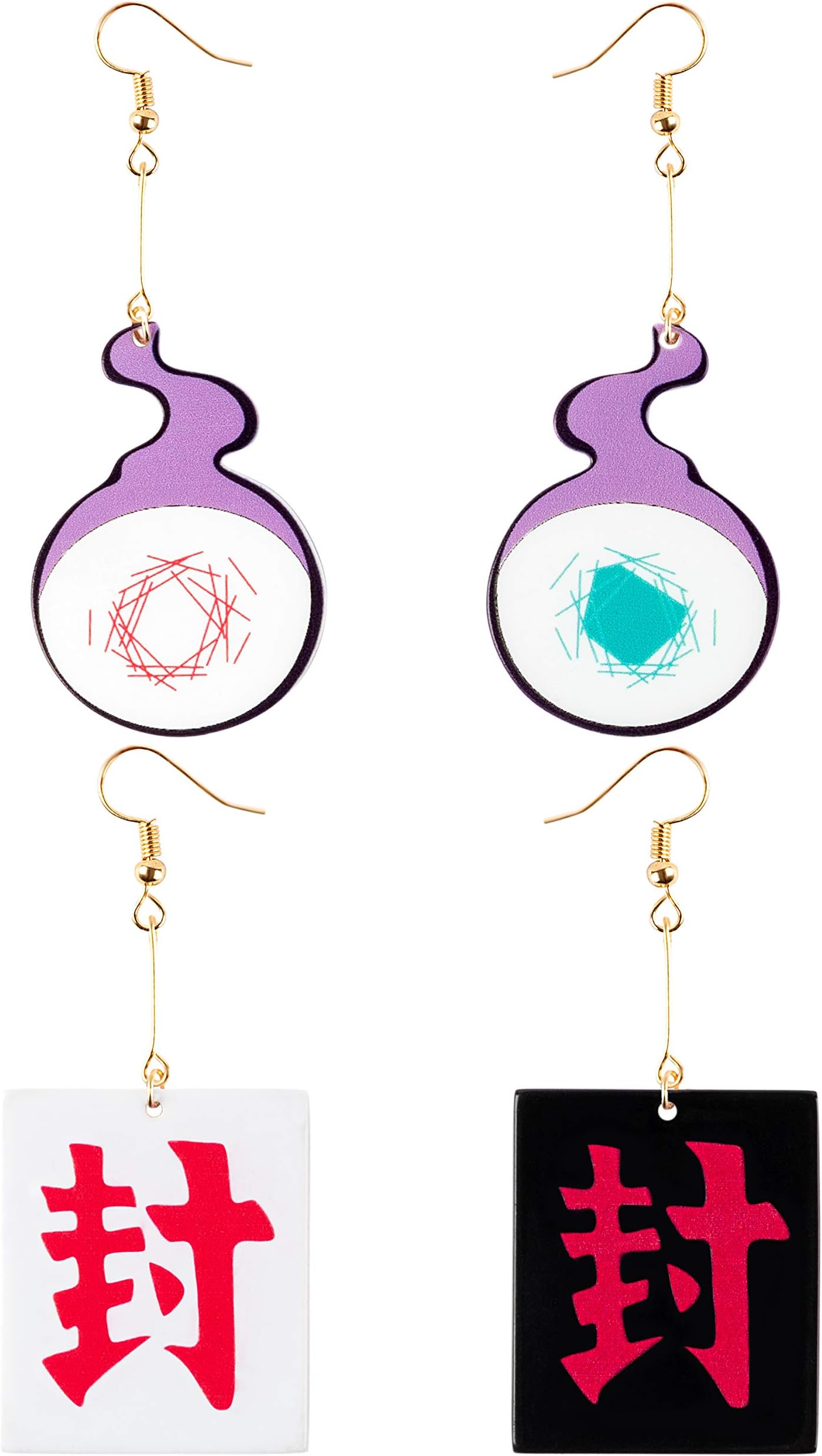 Eartim2 Pairs Toilet Bound Kun Earrings, Fashion Anime Cosplay Acrylic Drop Earrings for Women, Teens, Friends, Girls Birthday Valentine's Gift Friendship Party Jewelry Dress Up Accessories