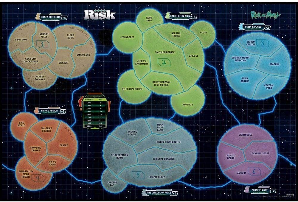 Risk Rick and Morty Risk Game | Based on The Popular Adult Swim TV Show Rick & Morty | Official Rick and Morty Merchandise | Classic Risk Board Game Themed for Rick Morty Series