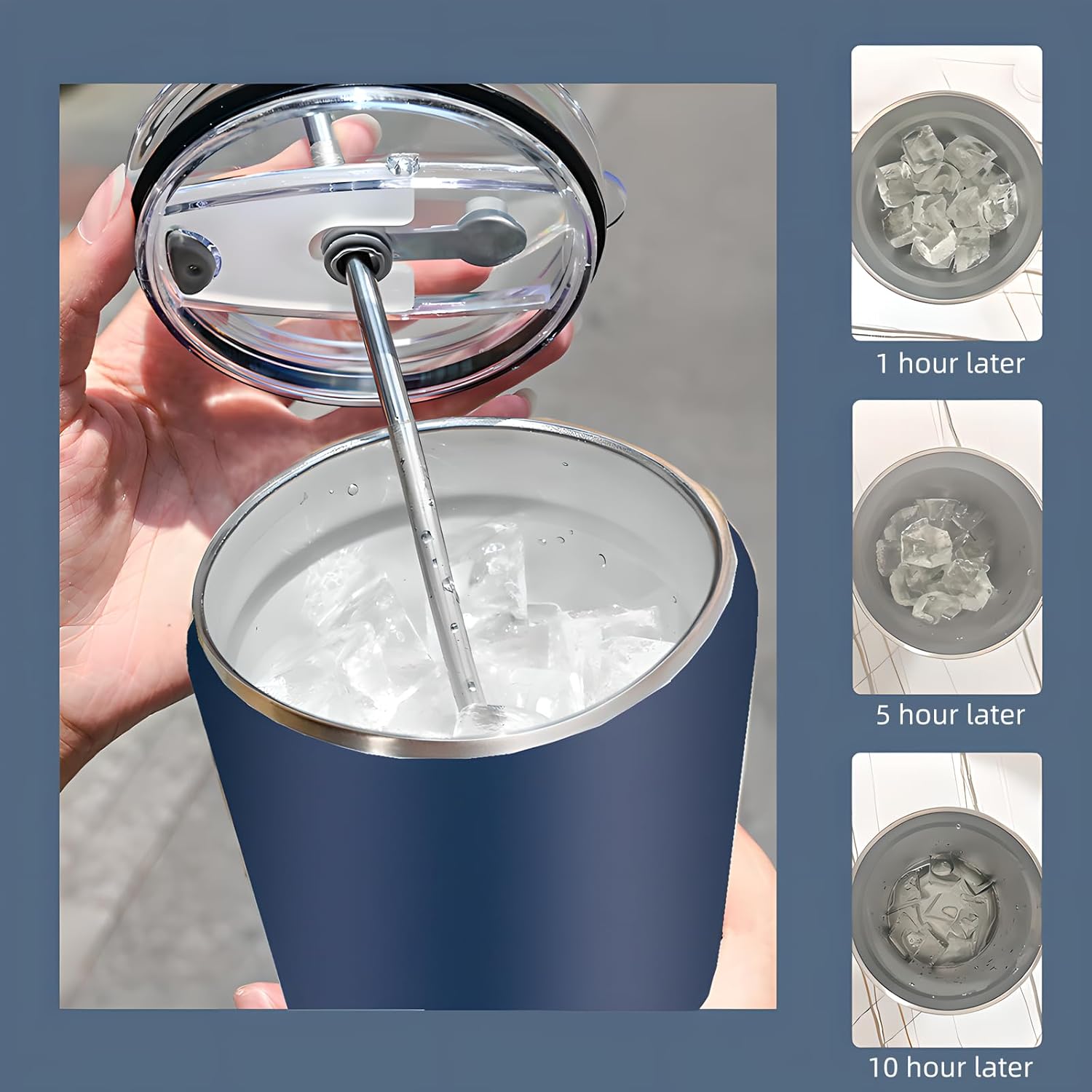 JUMBEAR Vaso De Calavera De Colores De 40 Onzas Con Asa Y Tapa Con