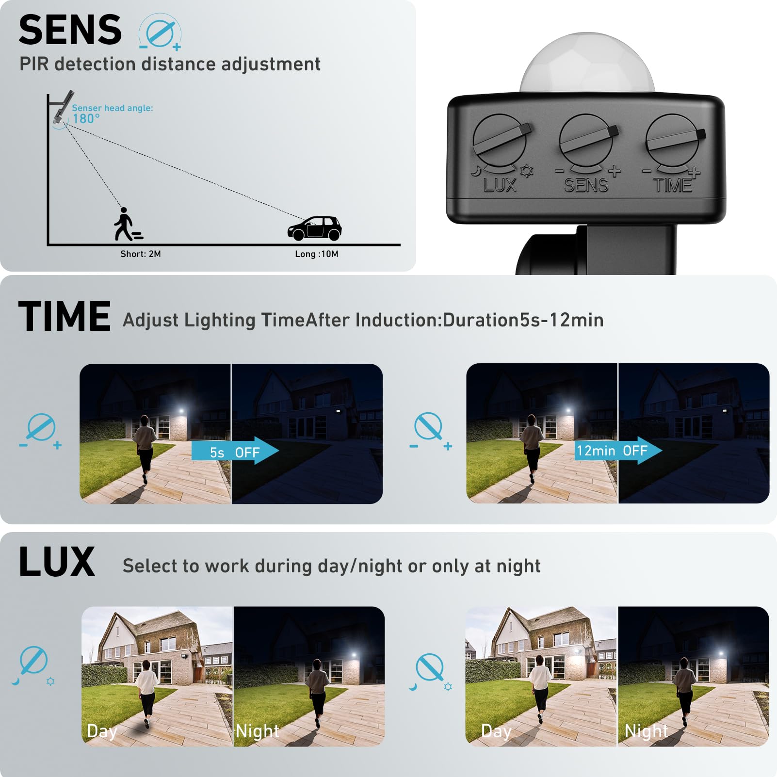 Faretto LED da Esterno Con Sensore Di Movimento 100W - 10000LM 6500K Bianco Faro LED Esterno Con Sensore Movimento, IP66 Impermeabile Luce Di Sicurezza per Cortile, Giardino, Garage