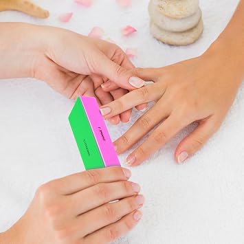 COMNICO 4 Way Nail Buffer Block, 6Pcs Nail Shine Buffer Blocks Files Smooth Buff Shine Professional Nail Files Polisher Rectangular Buffing File (Colorful)