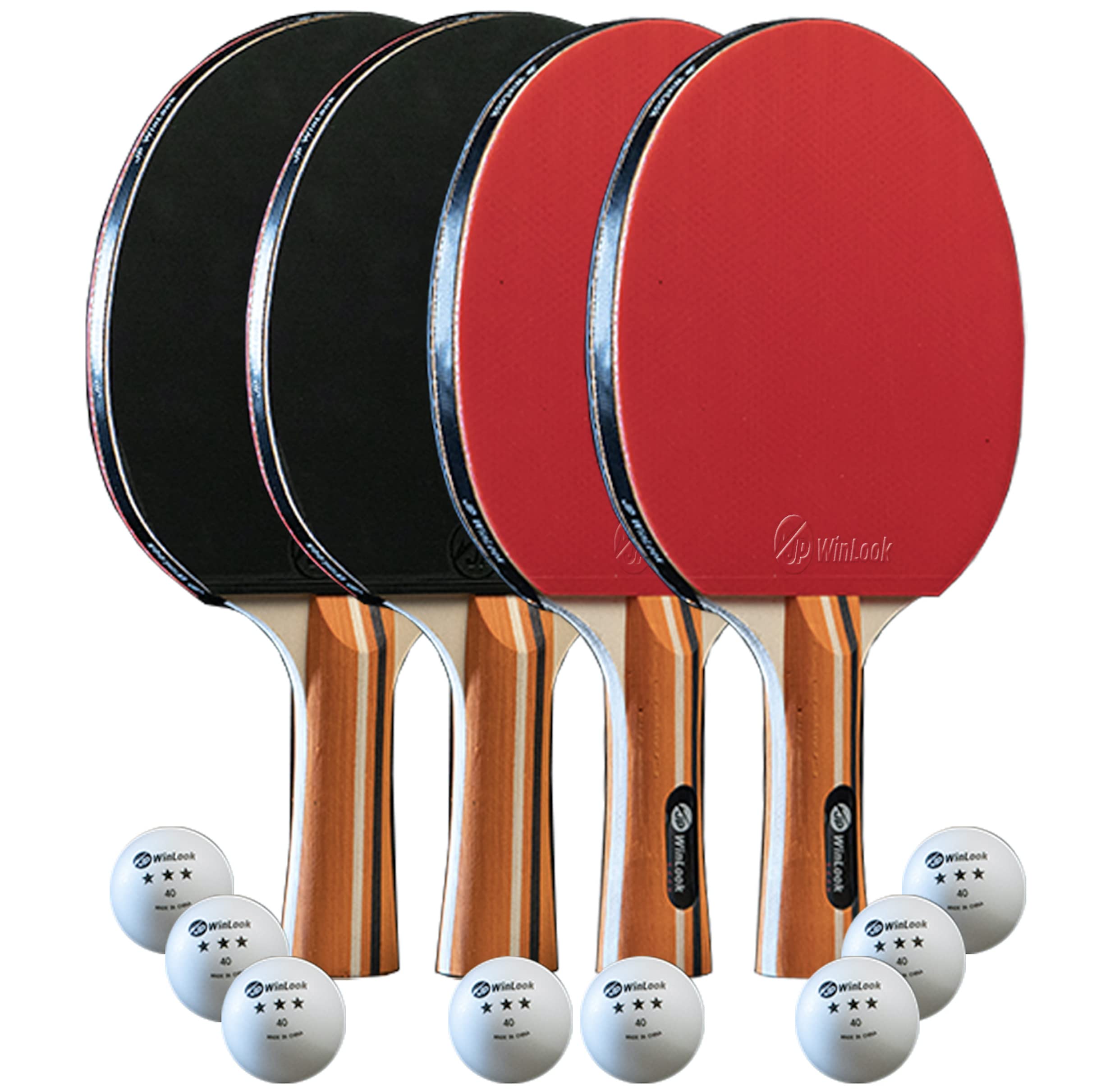 JP WinLook Ping Pong Paddles Sets - Portable Table Tennis Paddle Set with Ping Pong Paddles Professional Case & Ping Pong Balls - Premium Table Tennis Racket Player Set for Indoor & Outdoor Games