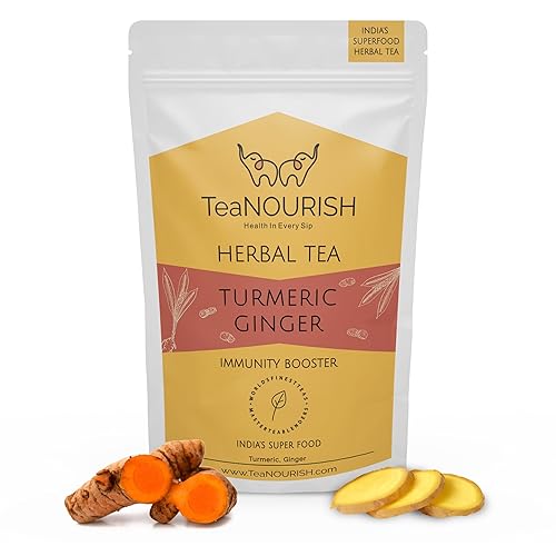 Vista 33 de TeaNOURISH Té de hierbas Tulsi de menta y cúrcuma Superalimentos indios Mezcla de cúrcuma, tulsi y menta Apoyo inmunológico Ingredientes