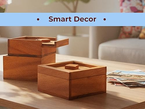 Miniatura 7 de BSIRI Treasure Riddle Box- Secret Box Brain Teaser Wooden Puzzle Boxes with Hidden Compartments. Ideal Mystery Box, Money Box, Jewelry Box, 3D