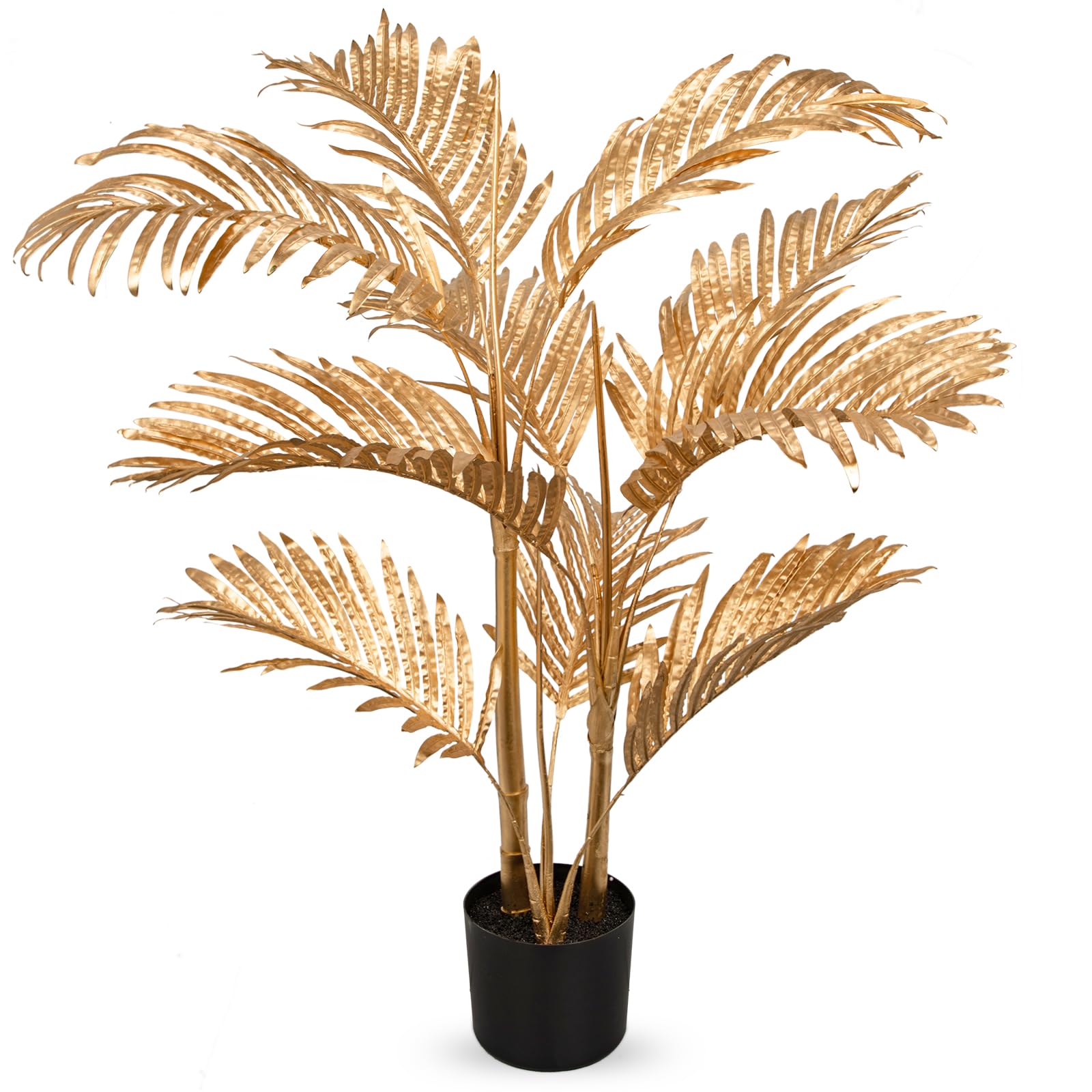 Palmier artificiel tropical doré 90 cm grande plante haut de gamme