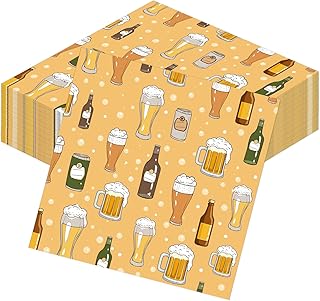 Cheers and Beer Party Decorations, 50PCS Beer Disposable Paper Napkins Decorations, Cheers & Beers Napkins Decor for Birthday Bachelorette Bar Supplies