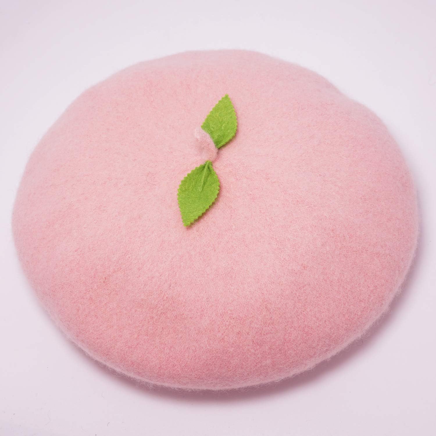 Kawaii Handmade Cartoon Beret Hat Green Leaves Fruit Cosplay Vintage Lolita Mori Girl Wool Cap Gift - Image 3