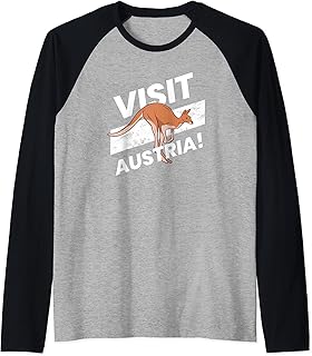 Visit Austria! Funny Austria or Australia Wrong Country Joke Raglan Baseball Tee