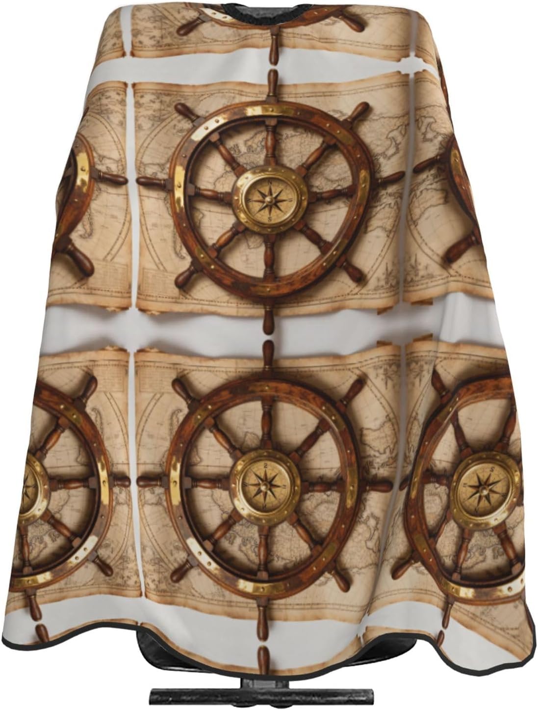 Ship Wheel Compass Hair Cutting Cape For Adults-Barber Cape For Men Women, Waterproof Salon Cape For Hairdressing, Anti Static Hairdressing Gown